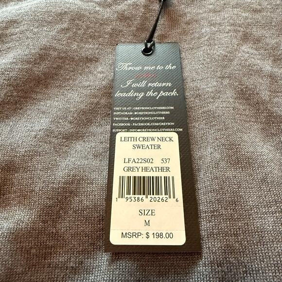 NEW Greyson Clothiers Leith Crew Neck Sweater Gray Grey Heather Wool Silk Medium - Picture 3 of 13